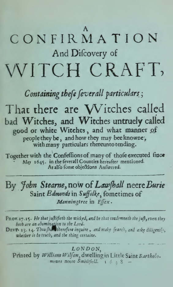 A Confirmation & Discovery of Witchcraft - J Stearne cover