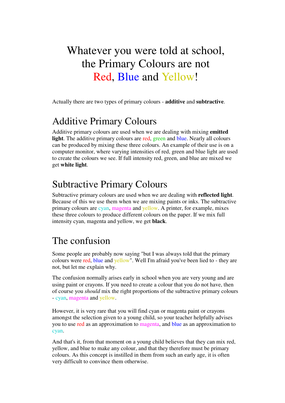 Part One Supplement - Primary Colours cover