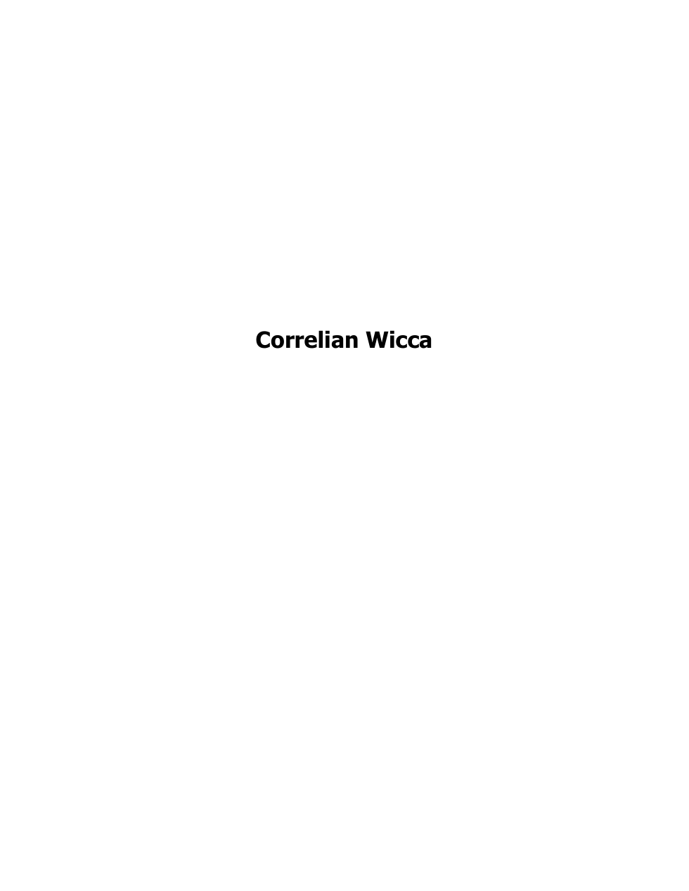 Correllian wicca cover