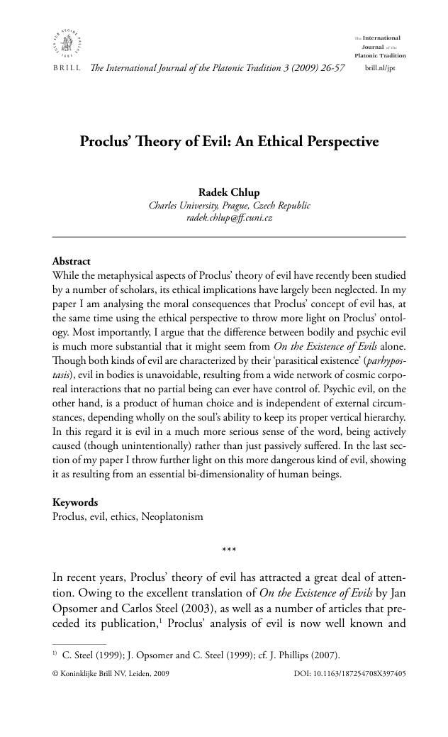proclus theory of evil cover