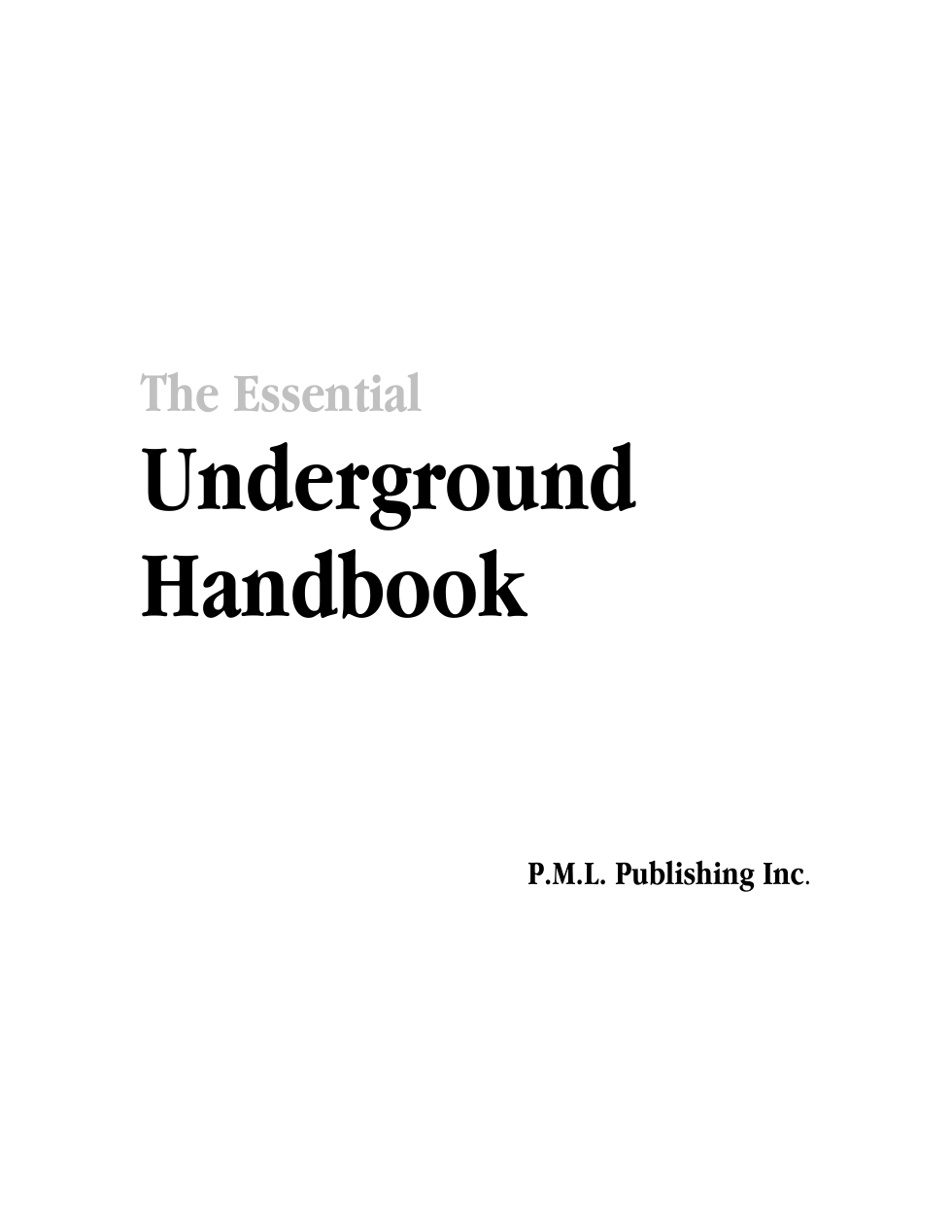 The Essential Underground Handbook cover
