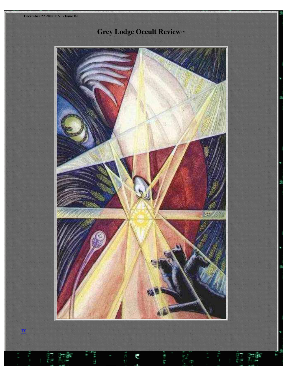Grey Lodge Occult Review Vol I Issue II cover