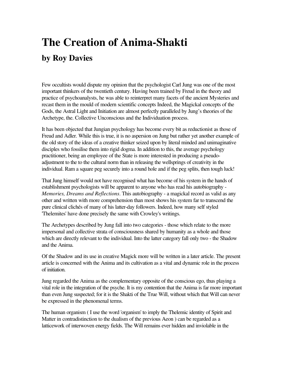 Creation of Anima-Shakti cover