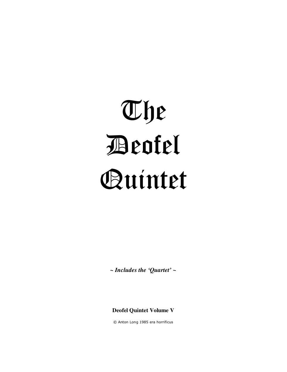 ONA Deofe lQuintet cover