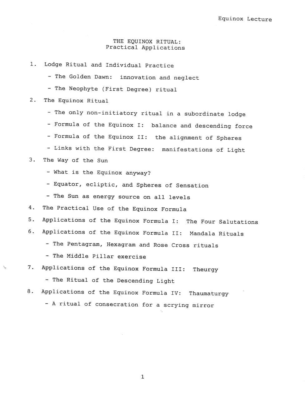 The Equinox Ritual - Practical Applications cover