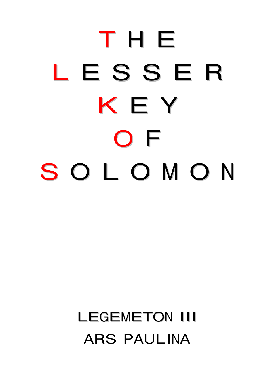 The Lesser Key of Solomon (Legemeton III Ars Paulina) cover