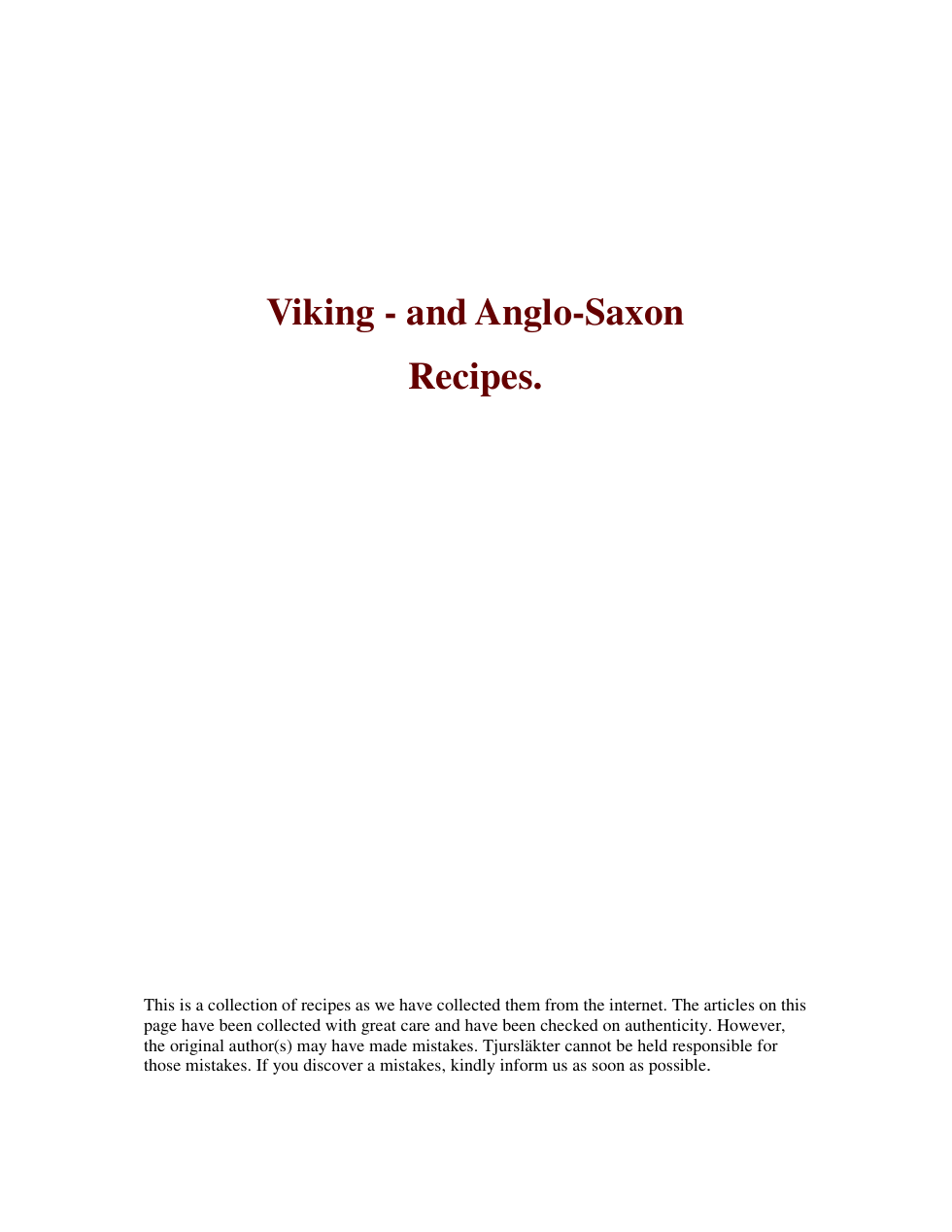 Viking and Anglo-Saxon recipes cover