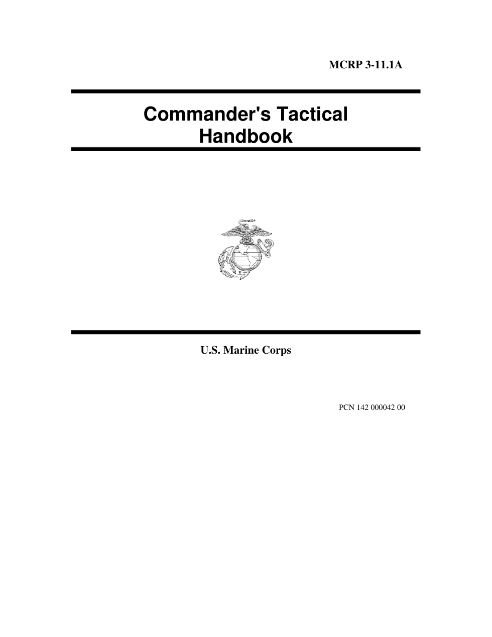 MCRP 3-11.1A Commanders Tactical Handbook cover