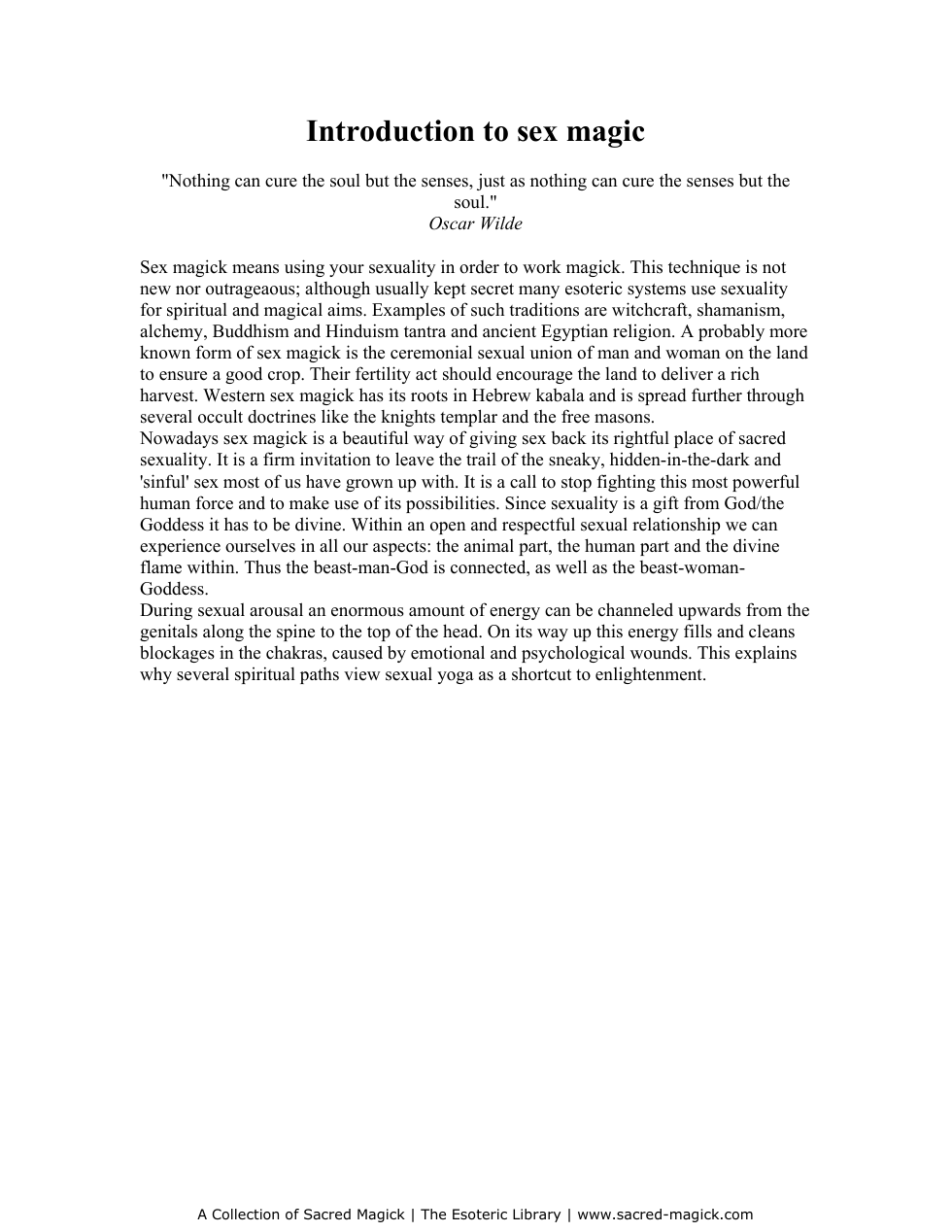 Introduction to Sex Magick cover
