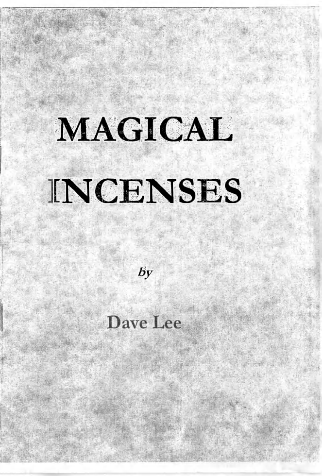 Dave Lee - Magical Incenses [Scan OCR - 1 PDF] cover