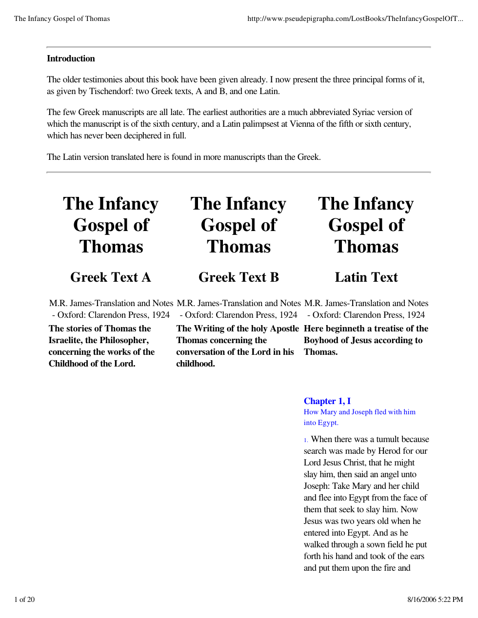 Infancy Gospel of Thomas- composit cover