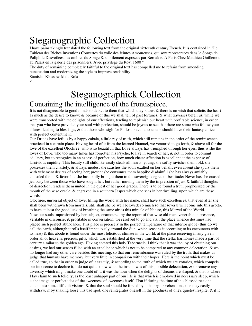 Steganographick Collection from Le Tableau des Riches Invent cover