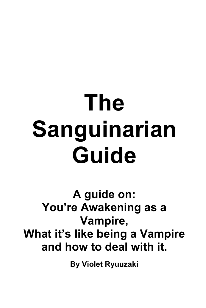 The Sanguinarian Guide cover