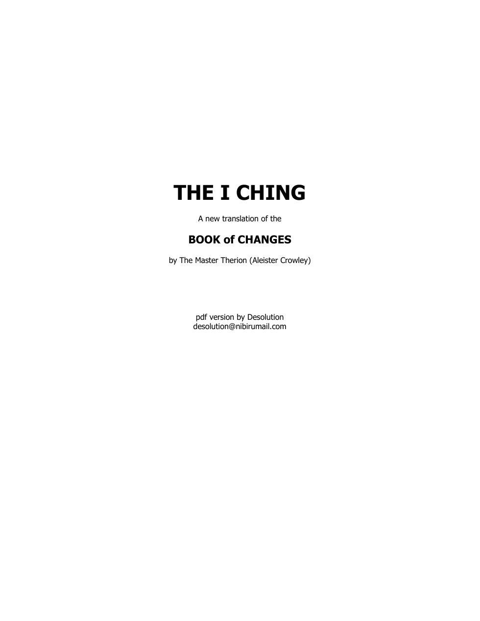 Aleister Crowley - I-Ching cover