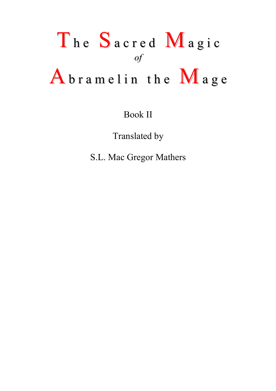 The Sacred Magic of Abramelin the Mage - Book II cover
