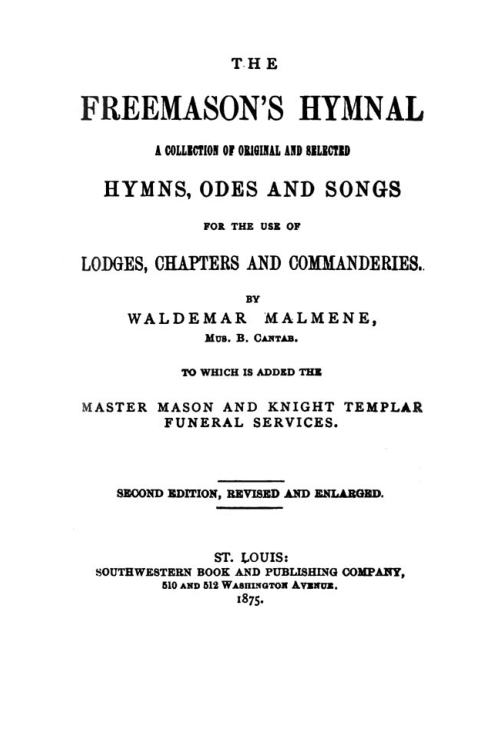 The Freemasons Hymnal - W Malmene cover