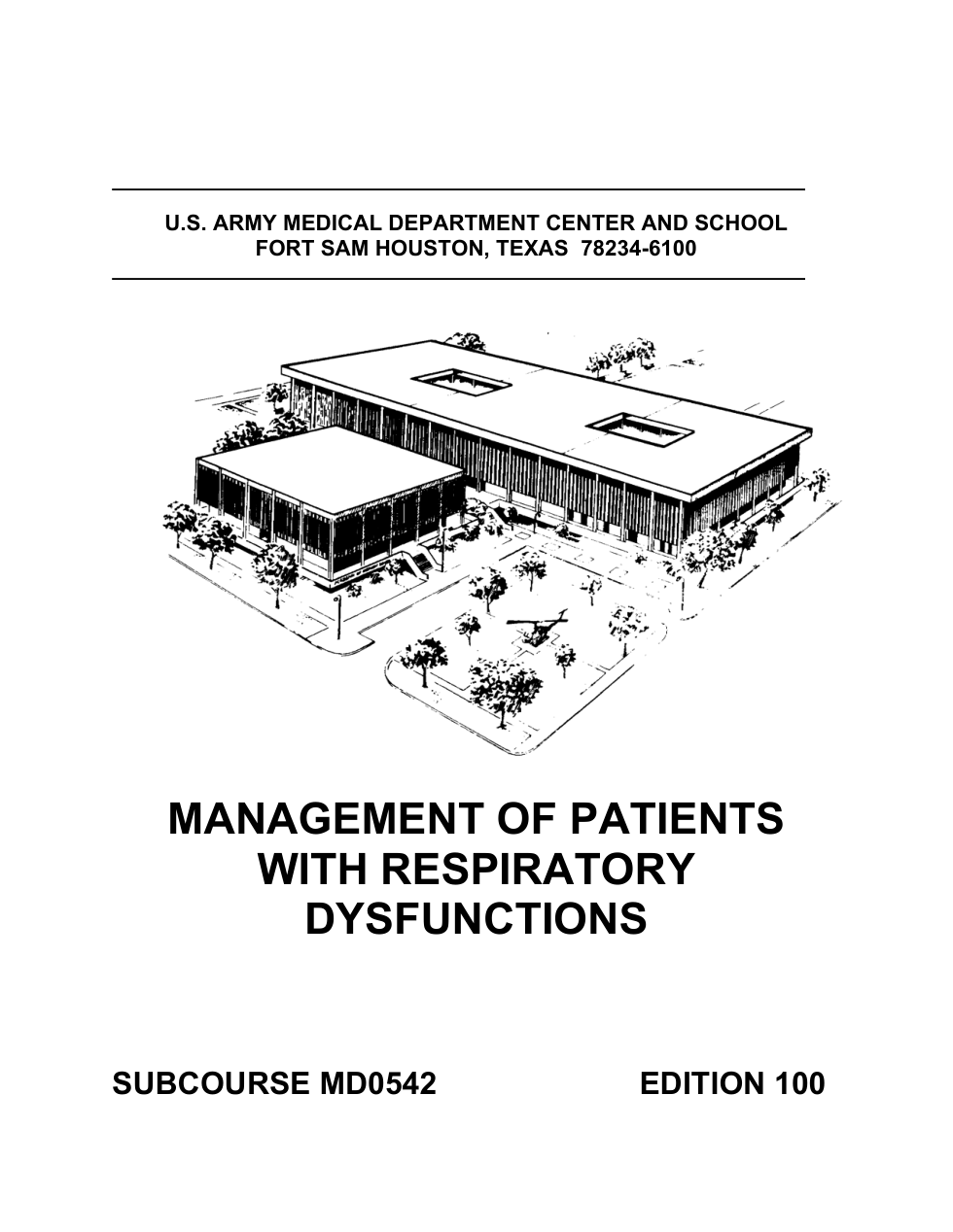 ARMY Medical - Manage. of Patients, Resp. Dysfunct. 72p. cover