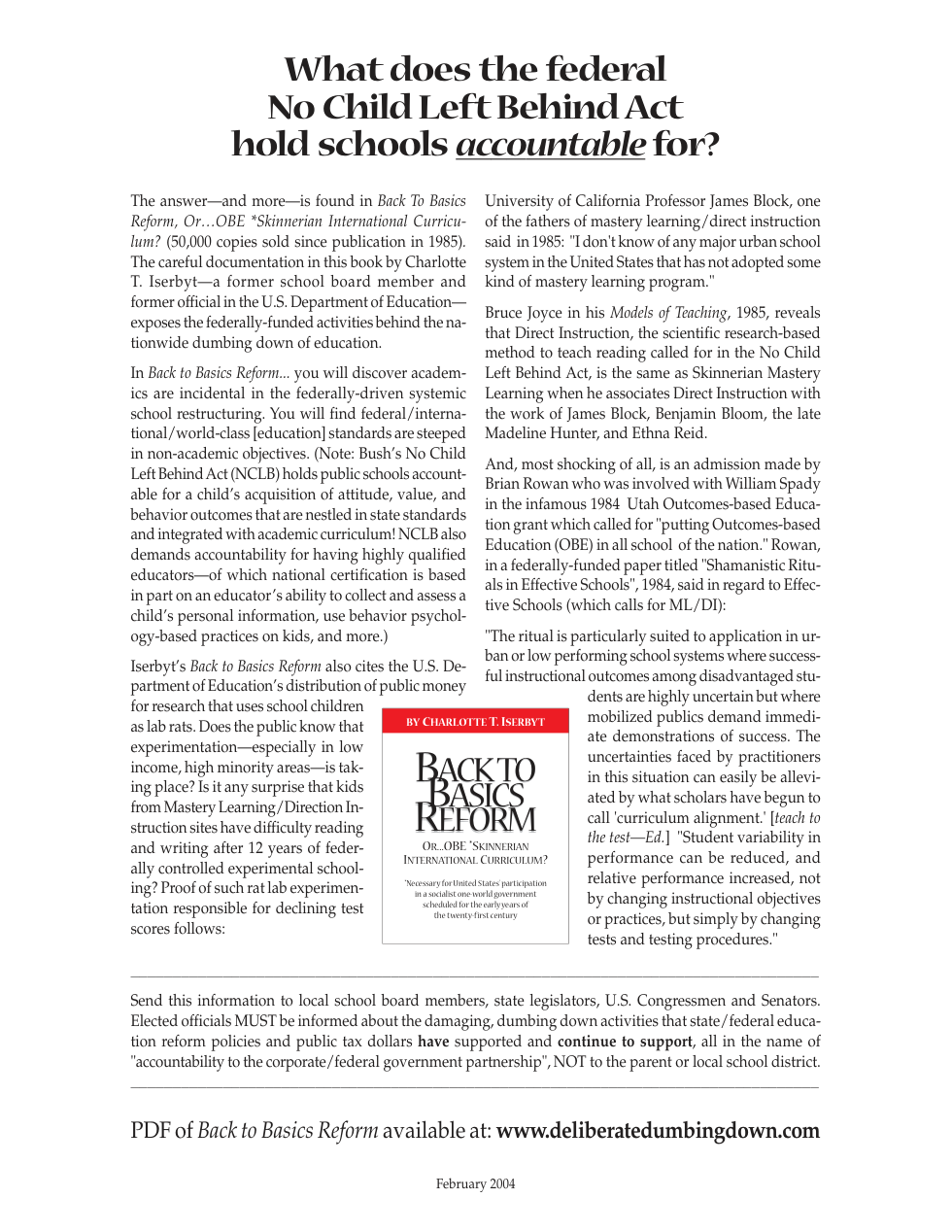 Charlotte Iserbyt - Back to Basics Reform - Print Layout cover