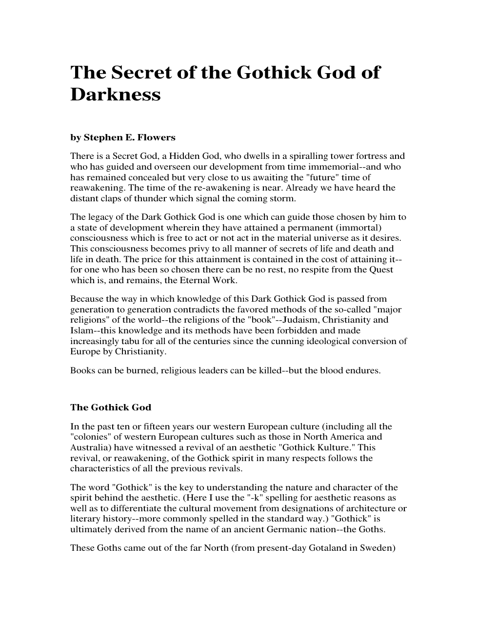 Secret of the Gothick God of Darkness cover