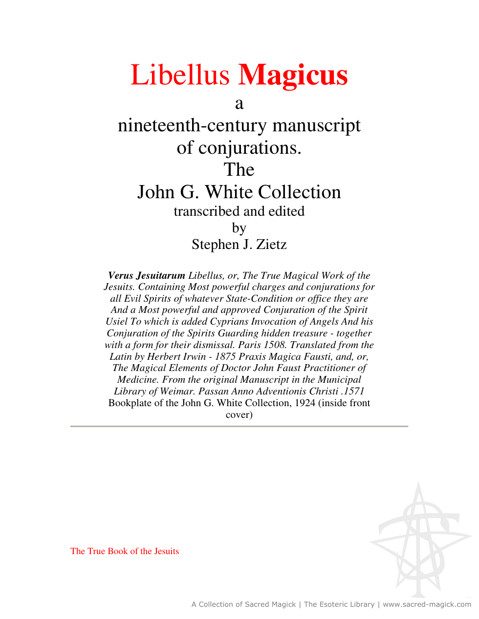 Libellus Magicus cover