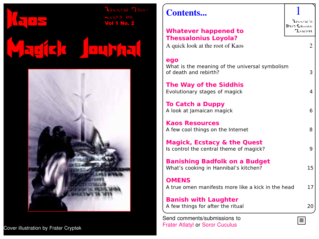 KAOS Magick Journal 98 cover