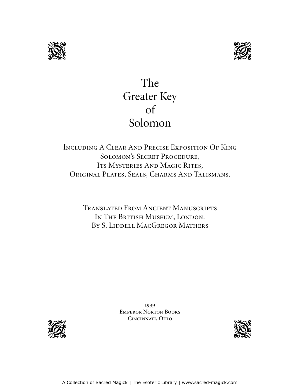 Greater Key of Solomon 1 cover