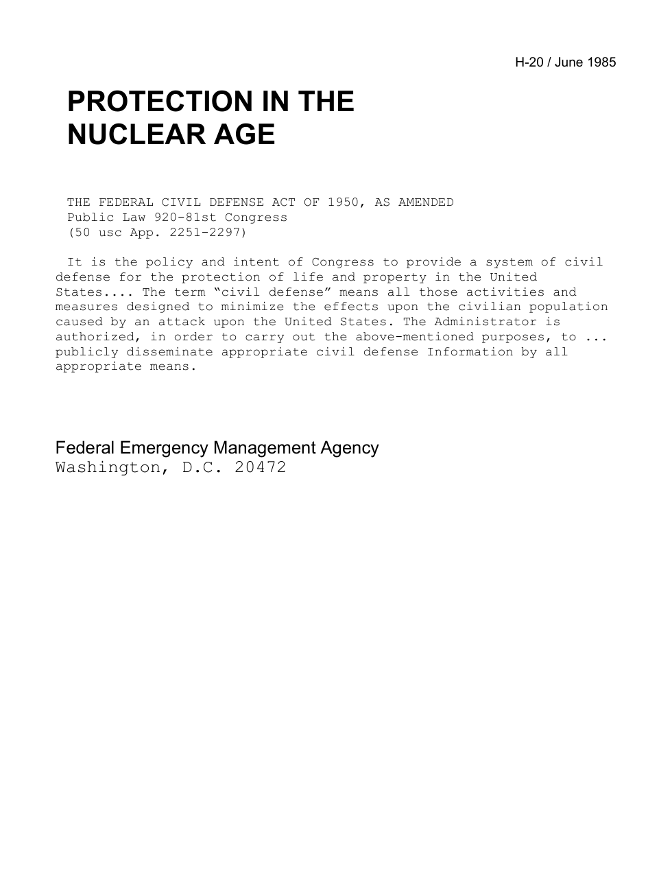 Nuclear War Survival cover