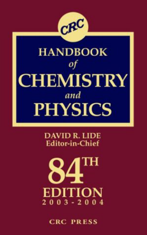 Handbook of Chem and Physics (CRC Press) - 84th Ed - (2004) WW cover