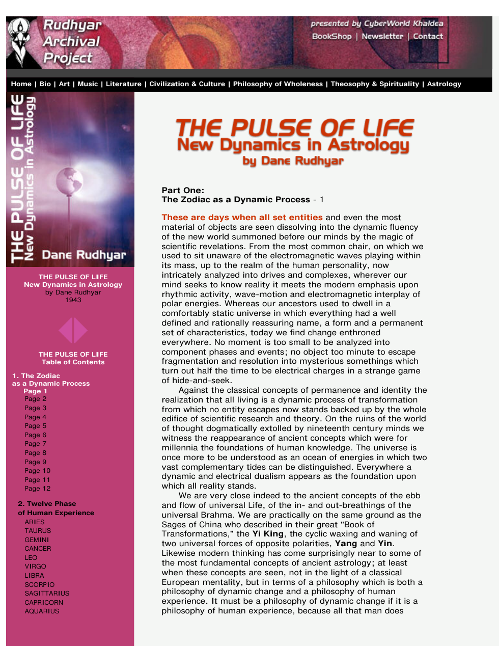 Dane Rudhyar - The Pulse of Life cover