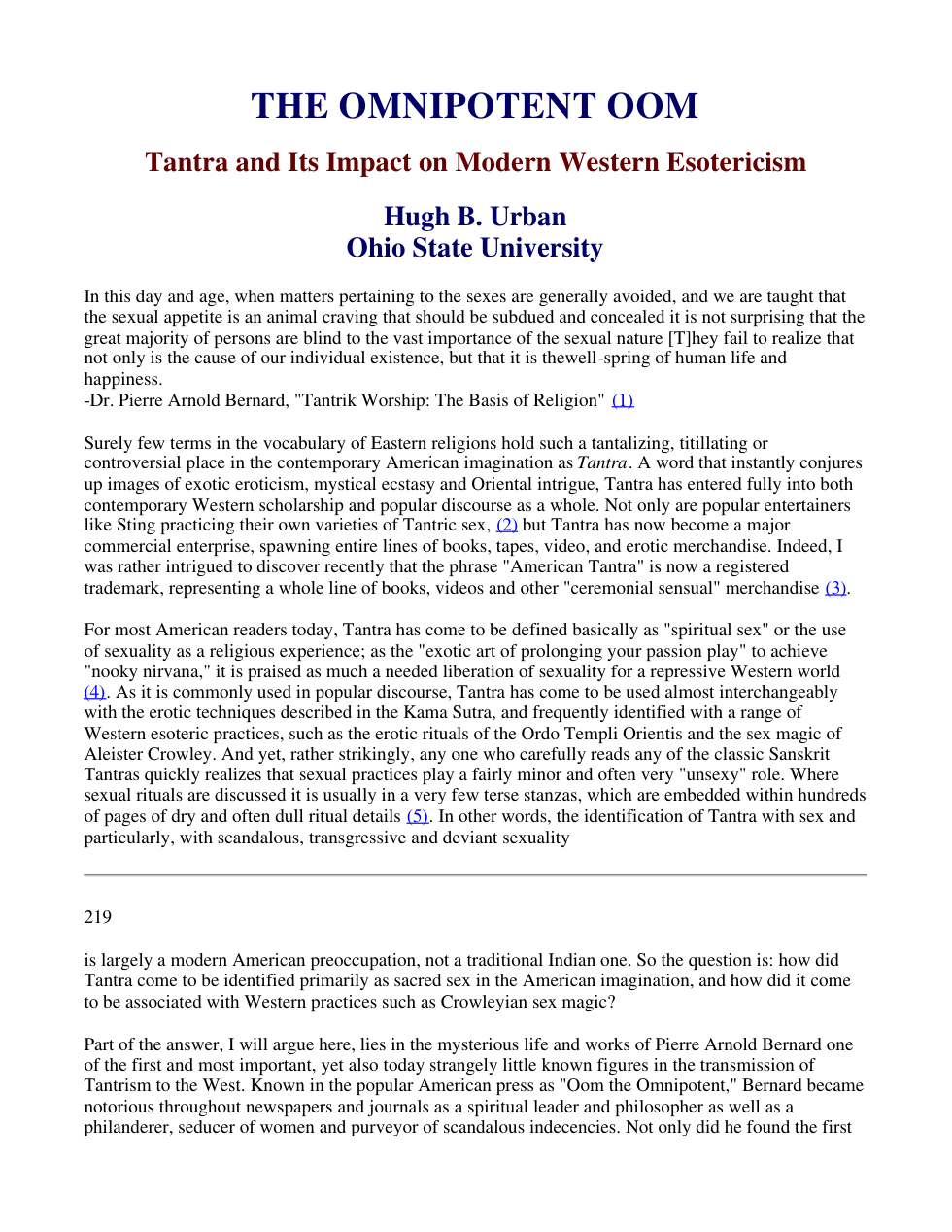 Omnipotent Oom - Tantra and its Impact on Modern Western Eso cover