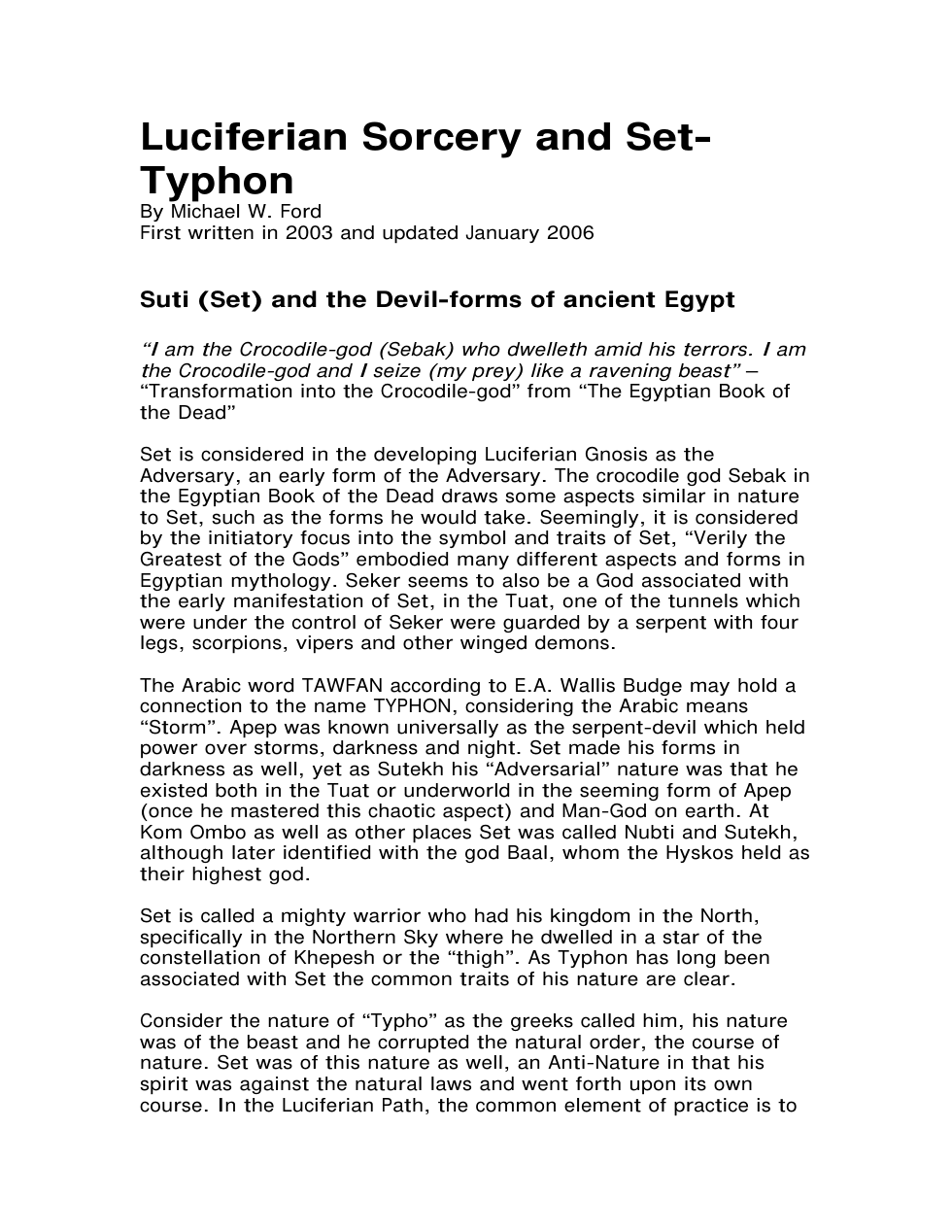 Luciferian Sorcery and Set-Typhon cover