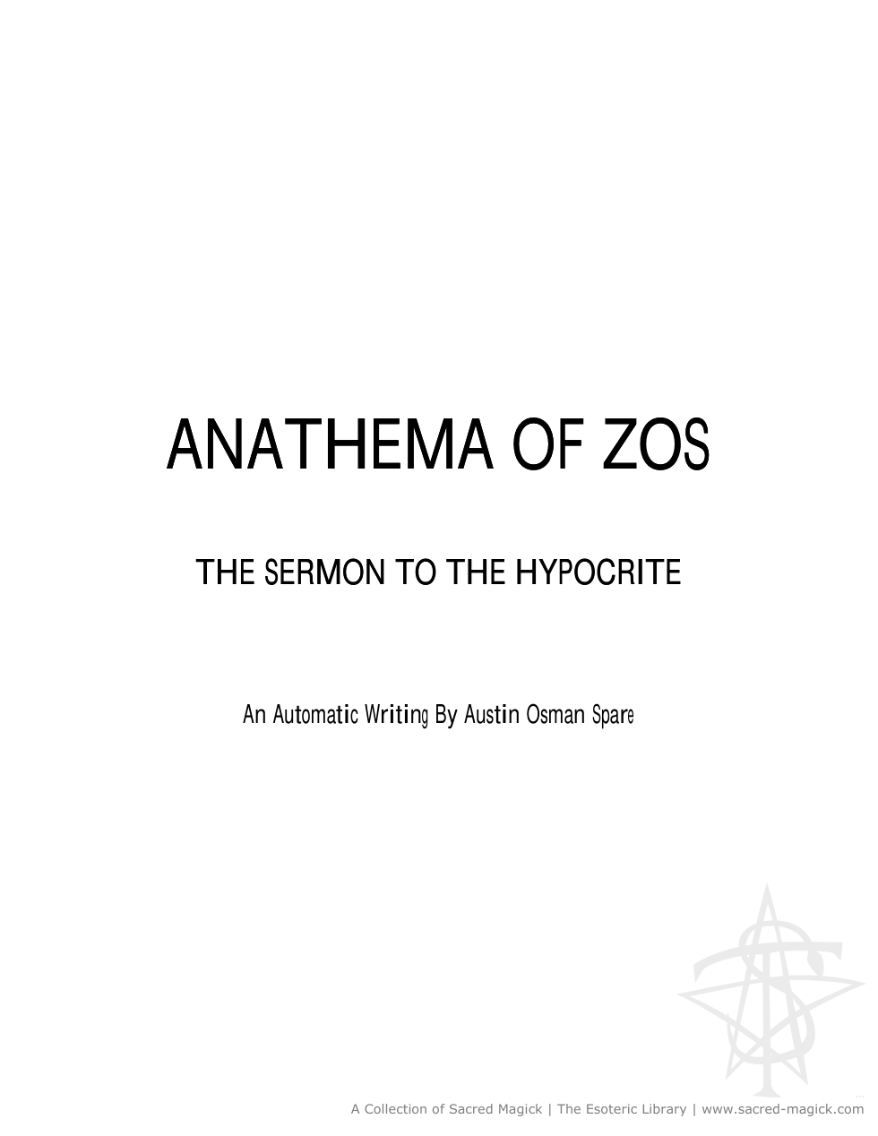 Anathema of Zos cover