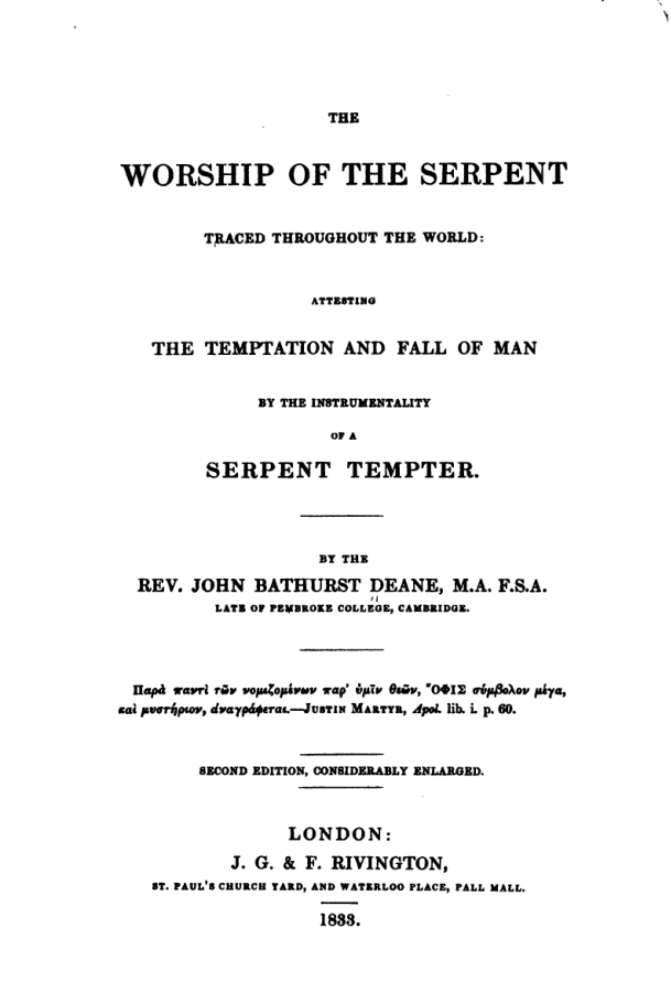 The Worship Of The Serpent - J Bathurst Deane cover