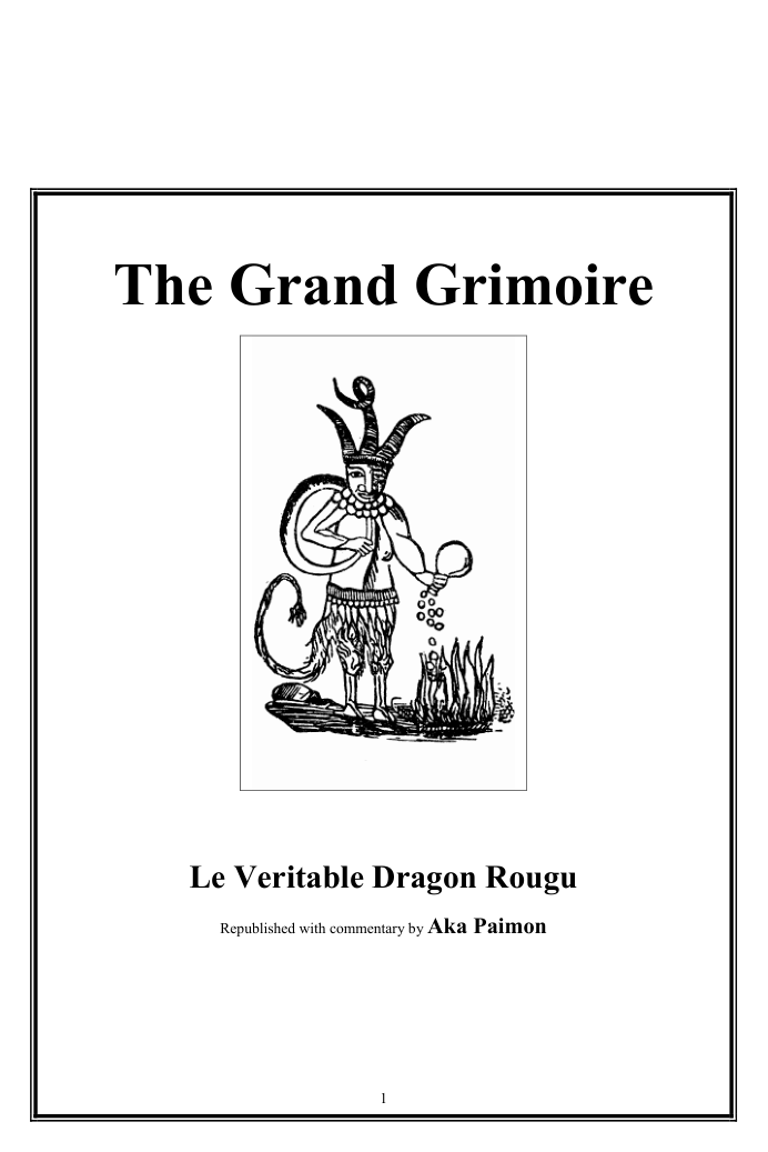 The Grand Grimoire [Aka Paimon] cover
