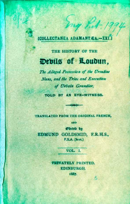 The History of The Devils of Loudon - E Goldsmid cover