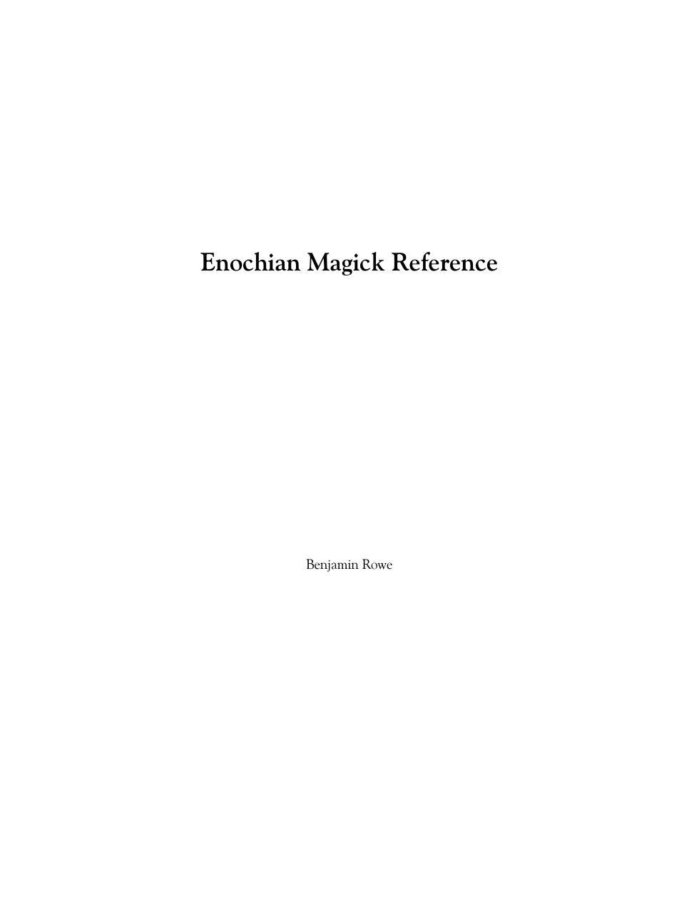 Rowe -Enochian Magick Reference cover