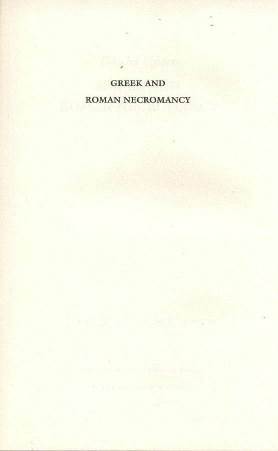 Greek and Roman Necromancy cover