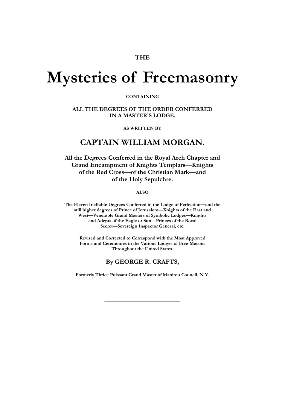 The Mysteries of Freemasonry cover
