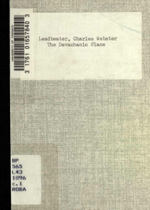 C W Leadbeater - The Devachanic Plane cover