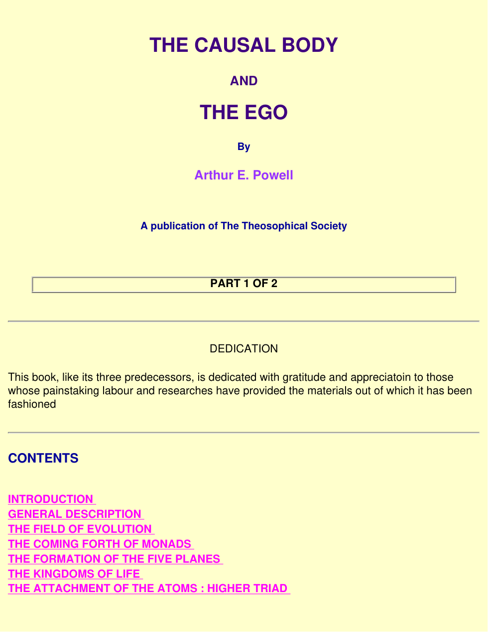 Arthur E Powell - The Causal Body & The Ego cover