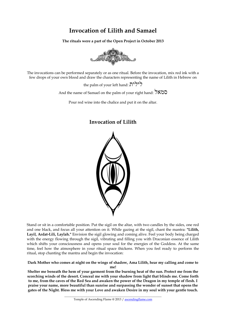 Invocation of Lilith and Samael(full permission) cover
