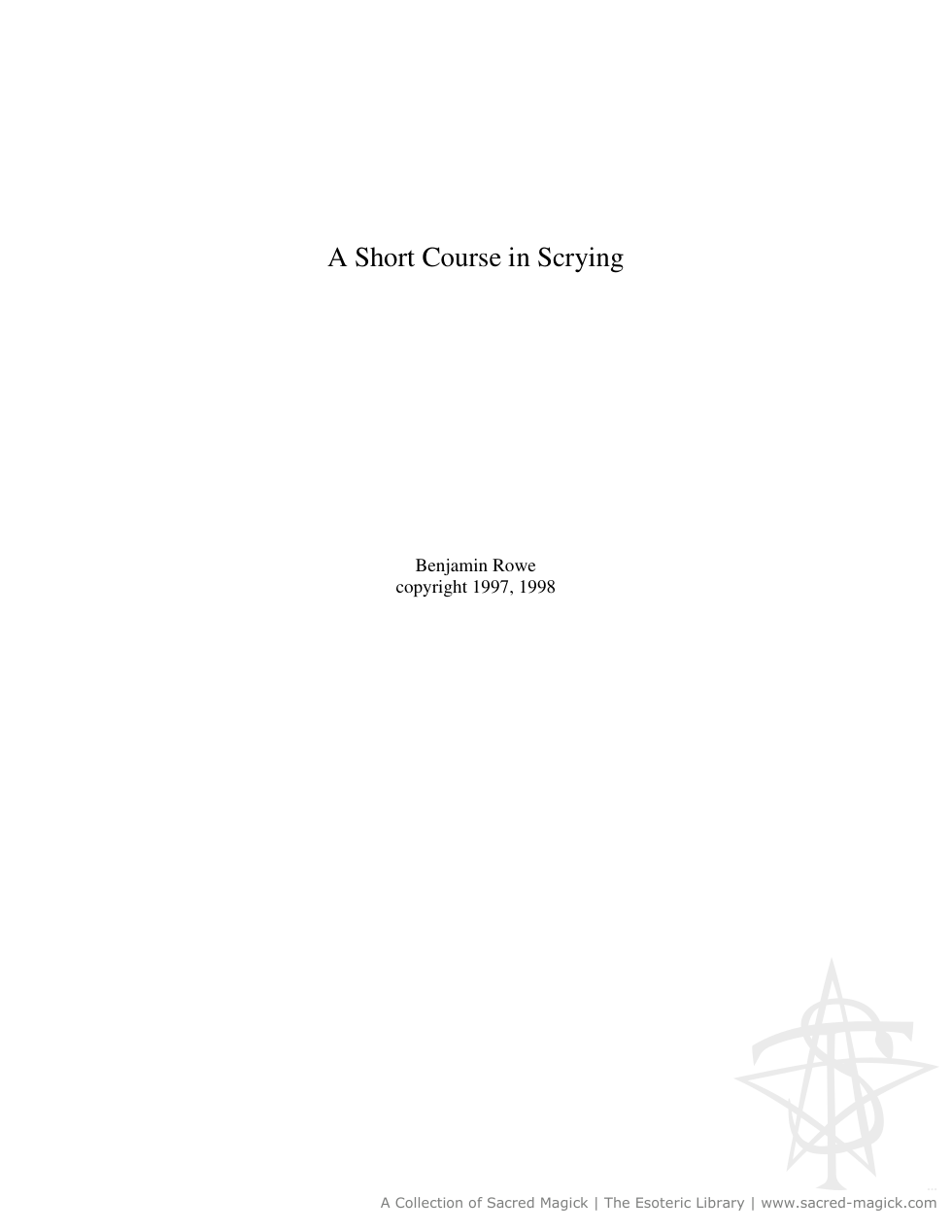 Scrying cover
