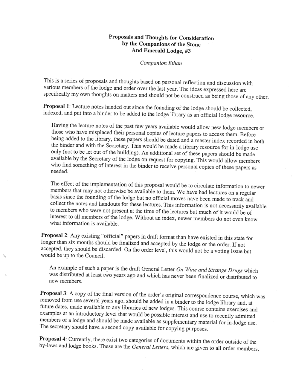 1998 Proposals from Ethan cover
