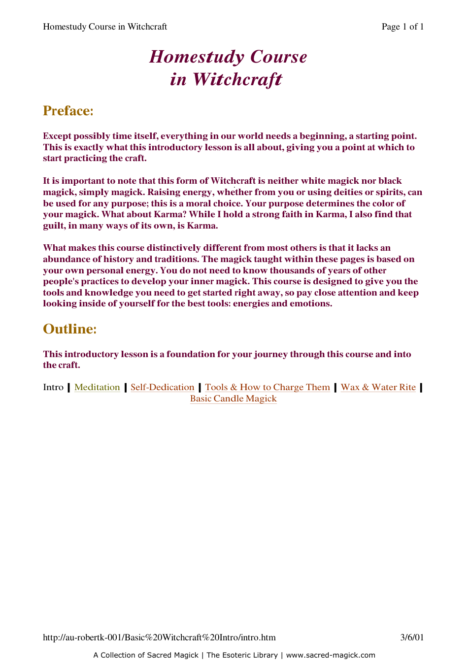 Homestudy Course in Witchcraft cover