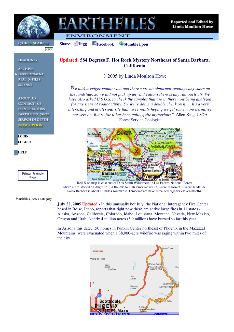 07 14 2005 584 Degrees F. Hot Rock Mystery Northeast of Santa Barbara, California cover
