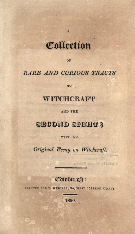 A Collection Of Rare & Curious Tracts.. - D Webster cover