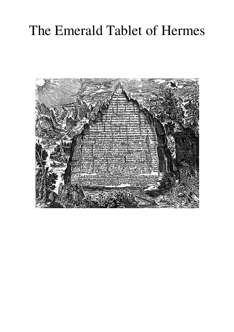 The Emerald Tablet of Hermes cover