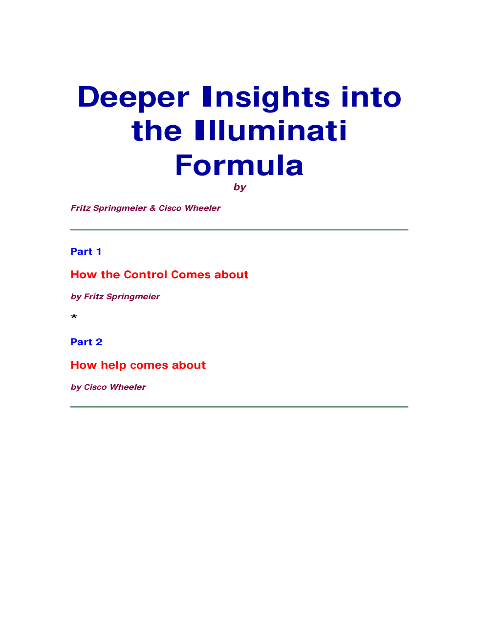 Table of Contents cover