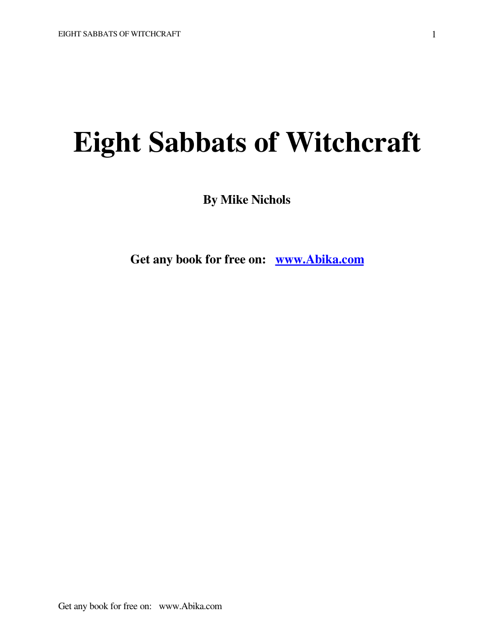 Eight Sabbats of Witchcraft cover