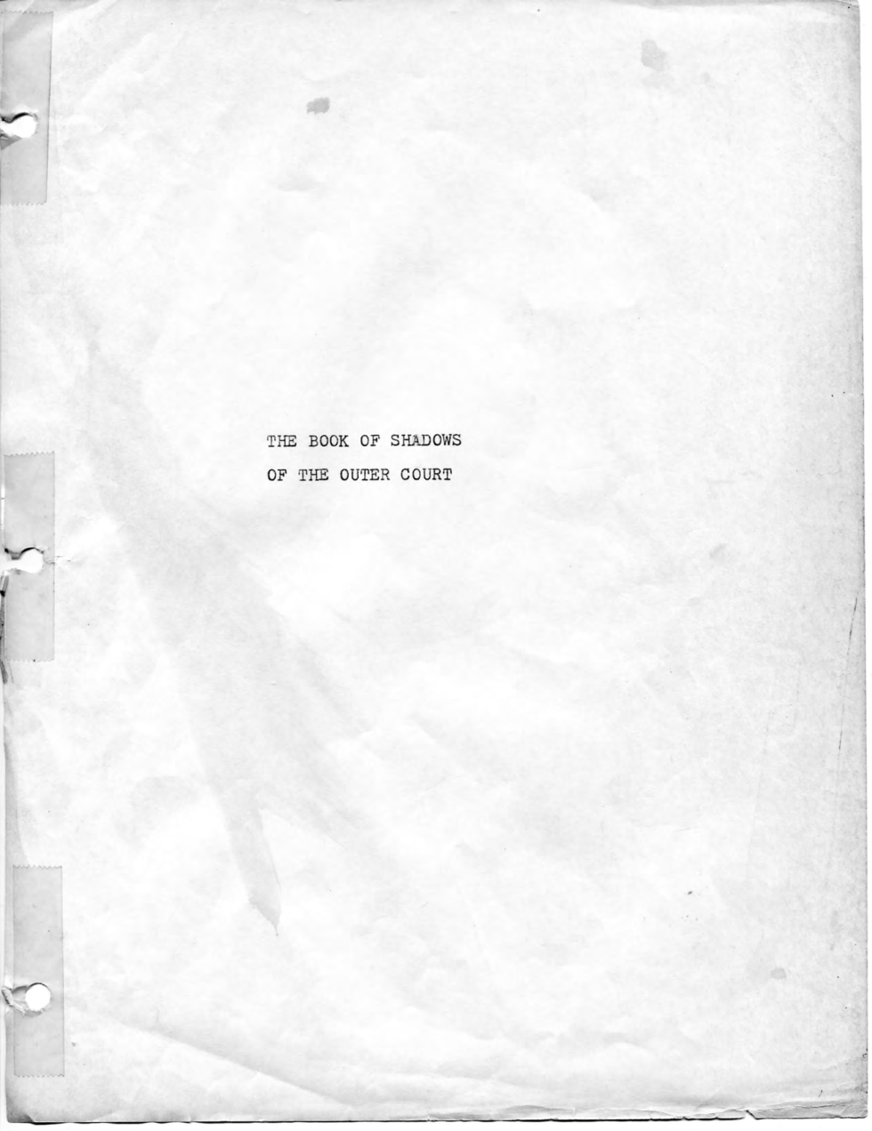 Ed Fitch - Book of Shadows of Outer Court cover